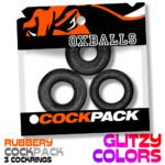 Cockpack Multi Design 3-Pack Cock Ring – Black Mica - Image 2