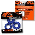 Cockpack Multi Design 3-Pack Cock Ring – Blue Fire - Image 2