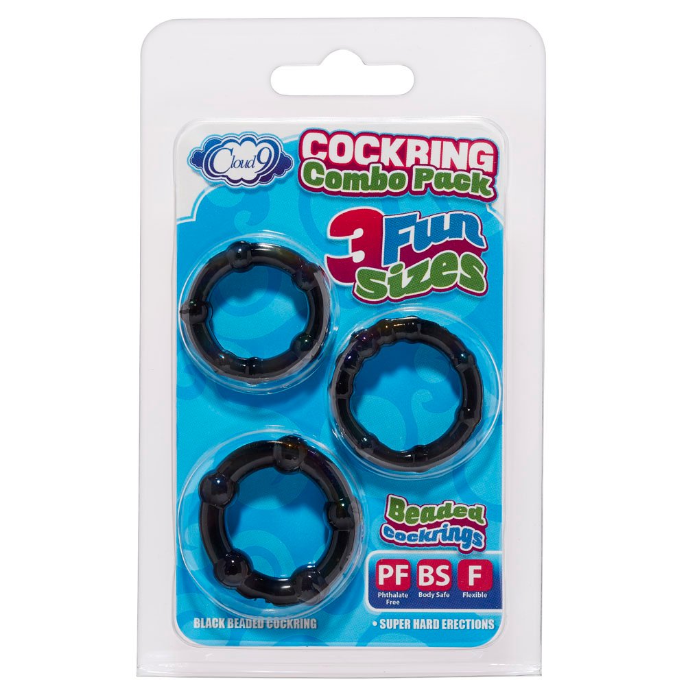 cockring-combo-beaded-black Cockring Combo Beaded - Black - Image 1