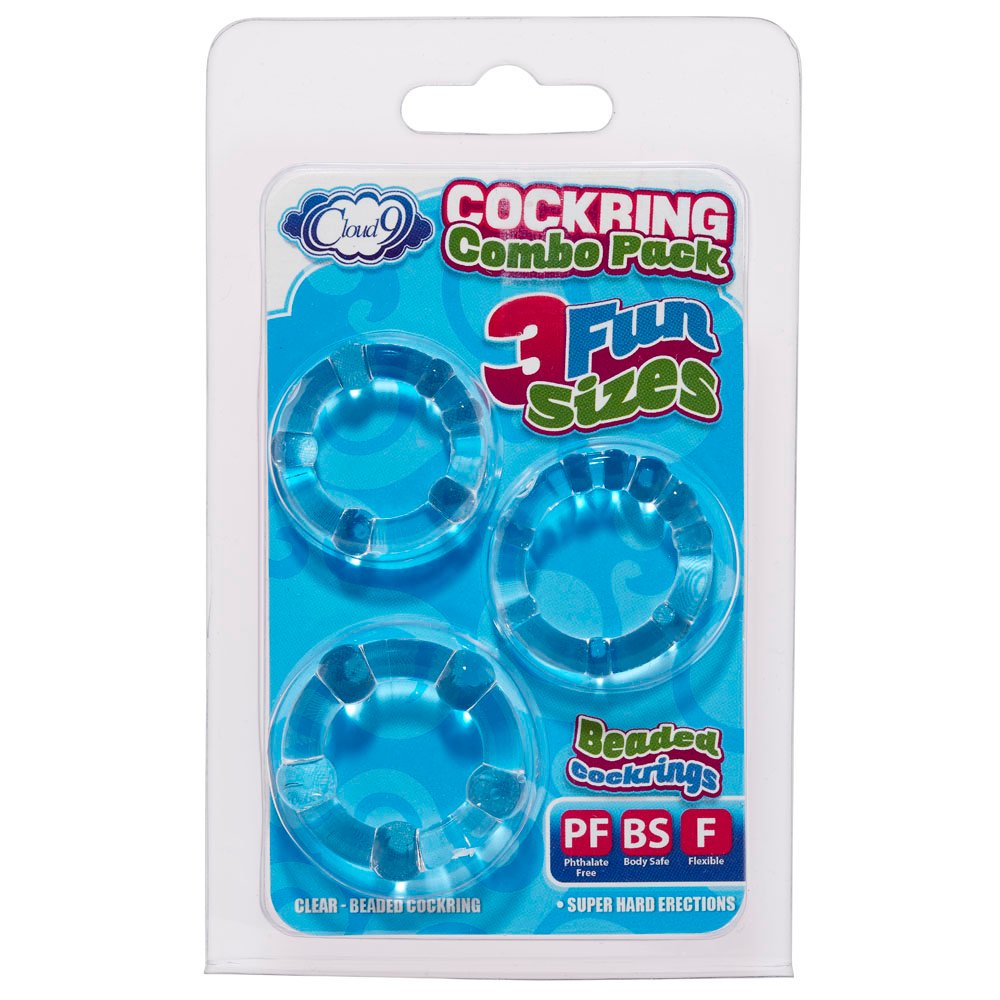 cockring-combo-beaded-clear Cockring Combo Beaded - Clear - Image 1