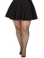 Colby Rhinestone Fishnet Tights - 1x/2x - Black - Image 5