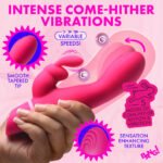 Come Hither Silicone Rabbit Vibrator – Pink, Rechargeable, Dual Motor - Image 3