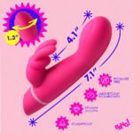 Come Hither Silicone Rabbit Vibrator – Pink, Rechargeable, Dual Motor - Image 4