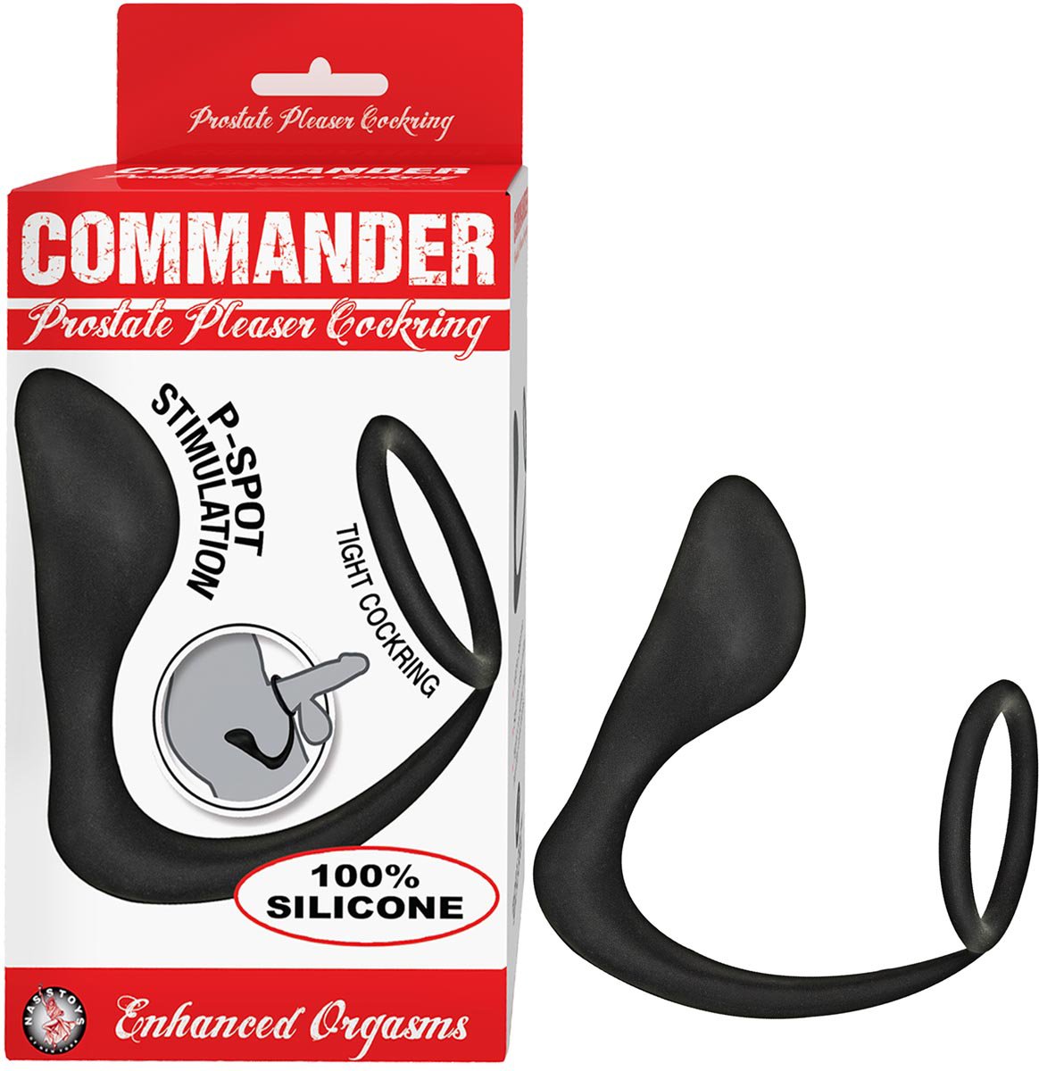 commander-prostate-pleaser-cockring-black Commander Prostate Pleaser Cockring - Black - Image 1