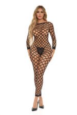 Swipe Right Crotchless Bodystocking – Black, One Size - Image 2