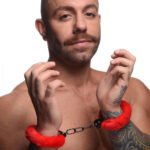Cuffed in Fur Furry Handcuffs - Red - Image 3