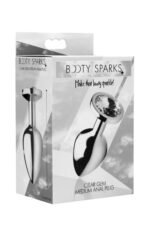 Booty Sparks Clear Gem Anal Plug – Medium, Silver Aluminum Alloy - Image 4