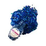Poseidon Blue Cosmetic Glitter Glitz Grenade Keychain in Aloe Gel