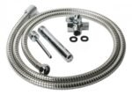 Metal Deluxe Shower System with Dual Nozzles and 6 Foot Hose – Silver