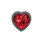Deep Red Heart Gem Gunmetal Metal Plug - Lg - Image 3