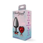 Deep Red Heart Gem Gunmetal Metal Plug - Lg - Image 5