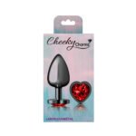 Deep Red Heart Gem Gunmetal Metal Plug - Lg - Image 7