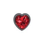 Deep Red Heart Gem Gunmetal Metal Plug - Md - Image 3