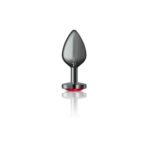 Deep Red Heart Gem Gunmetal Metal Plug - Md - Image 4
