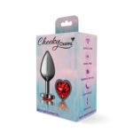 Deep Red Heart Gem Gunmetal Metal Plug - Md - Image 5