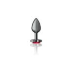 Deep Red Heart Gem Gunmetal Metal Plug - Sm - Image 4
