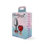 Deep Red Heart Gem Gunmetal Metal Plug - Sm - Image 5