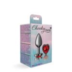 Deep Red Heart Gem Gunmetal Metal Plug - Sm - Image 6