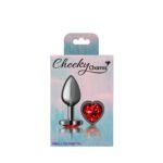 Deep Red Heart Gem Gunmetal Metal Plug - Sm - Image 7