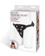 Diamond Velvet Strap-on Corset - Black - Image 2