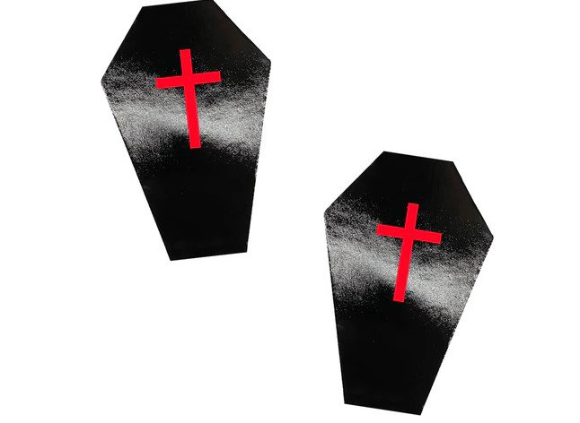 dom-squad-wet-vinyl-black-coffin-nipple-cover-pasties Dom Squad Wet Vinyl Black Coffin Nipple Cover Pasties - Image 1