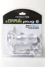 Double Tunnel Anal Plug Large – Clear, Phthalate-Free TPR