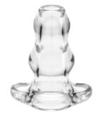 Double Tunnel Anal Plug Medium – Clear, Phthalate-Free TPE - Image 2