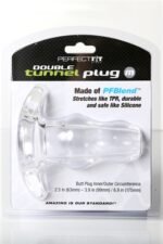 Double Tunnel Anal Plug Medium – Clear, Phthalate-Free TPE