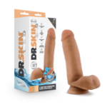 Dr. Skin Glide 7 Inch Self-Lubricating Dildo with Balls – Mocha - Image 6