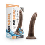 Dr. Skin Glide 7.5 Inch Self-Lubricating Dildo – Chocolate - Image 4