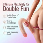 Dr. Skin Plus - 14 Posable Double Dong - Beige - Image 4