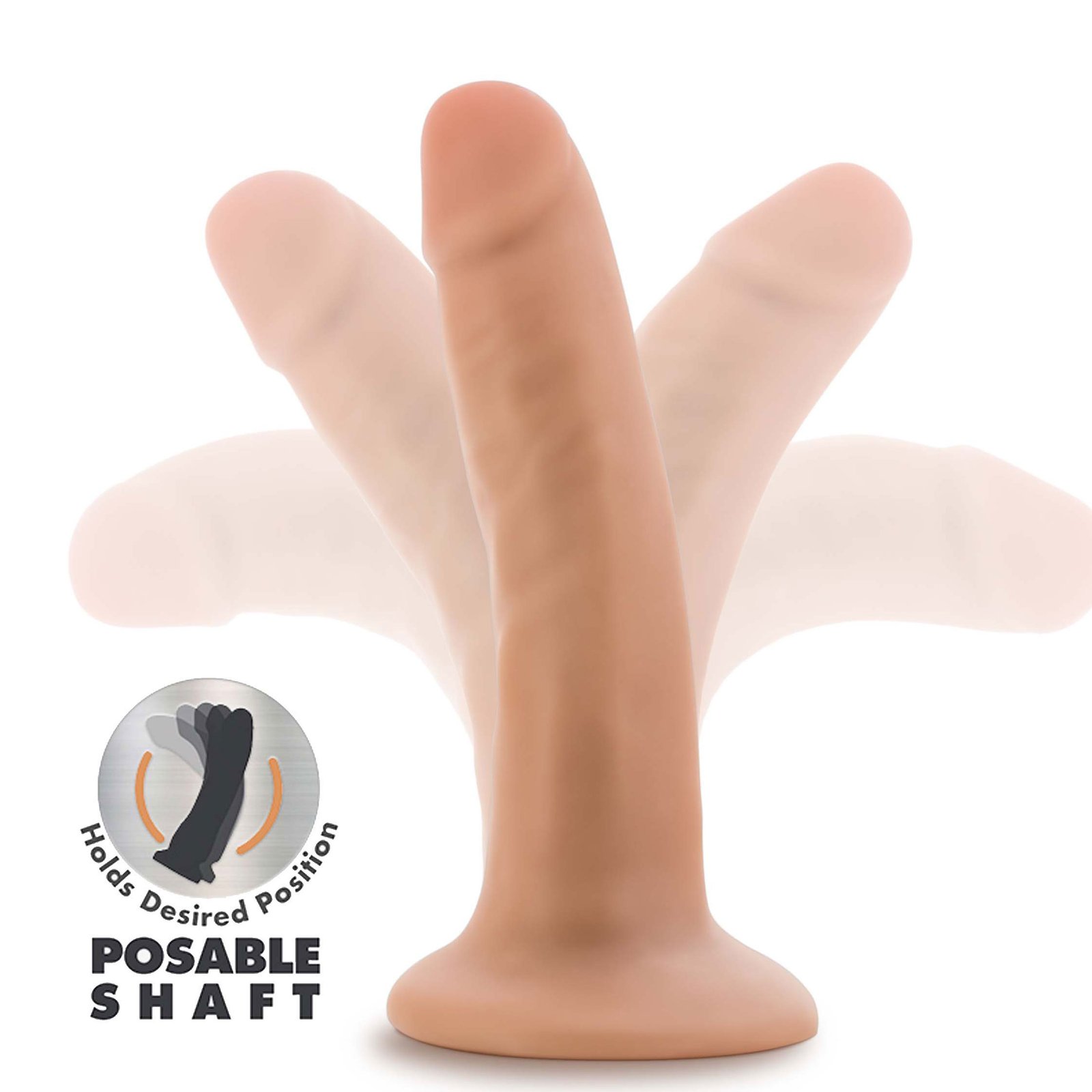 dr-skin-plus-5-inch-posable-dildo-vanilla Dr. Skin Plus - 5 Inch Posable Dildo - Vanilla - Image 1