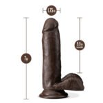 Dr. Skin Plus - 7 Inch Posable Dildo With Balls - Chocolate - Image 5
