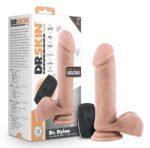 Dr. Skin Silicone - Dr. Dylan - 7 Inch Vibrating Dildo With Remote Control- Vanilla - Image 4