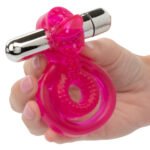 Dual Clit Flicker Vibrating Cock Ring – Pink - Image 3