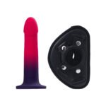 Duo Semi-Realistic Dildo With Harness - Pink/purple - Image 2