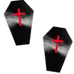 Dom Squad Wet Vinyl Black Coffin Nipple Cover Pasties