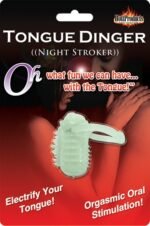 Tongue Dinger Night Stroker Glow-in-the-Dark Vibrating Tongue Ring – Clear