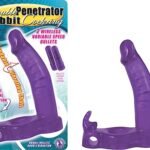 Double Penetrator Rabbit Cock Ring - Purple