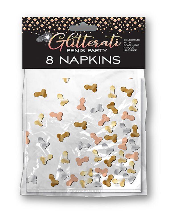 Glitterati Penis Party Napkins - 8 Count