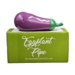 Eggplant Shaped Ceramic Pipe – Purple - Image 2