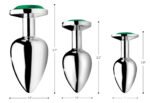 Emerald Gem Anal Plug Set – Chrome-Plated Steel – Green - Image 3