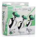 Emerald Gem Anal Plug Set – Chrome-Plated Steel – Green - Image 5