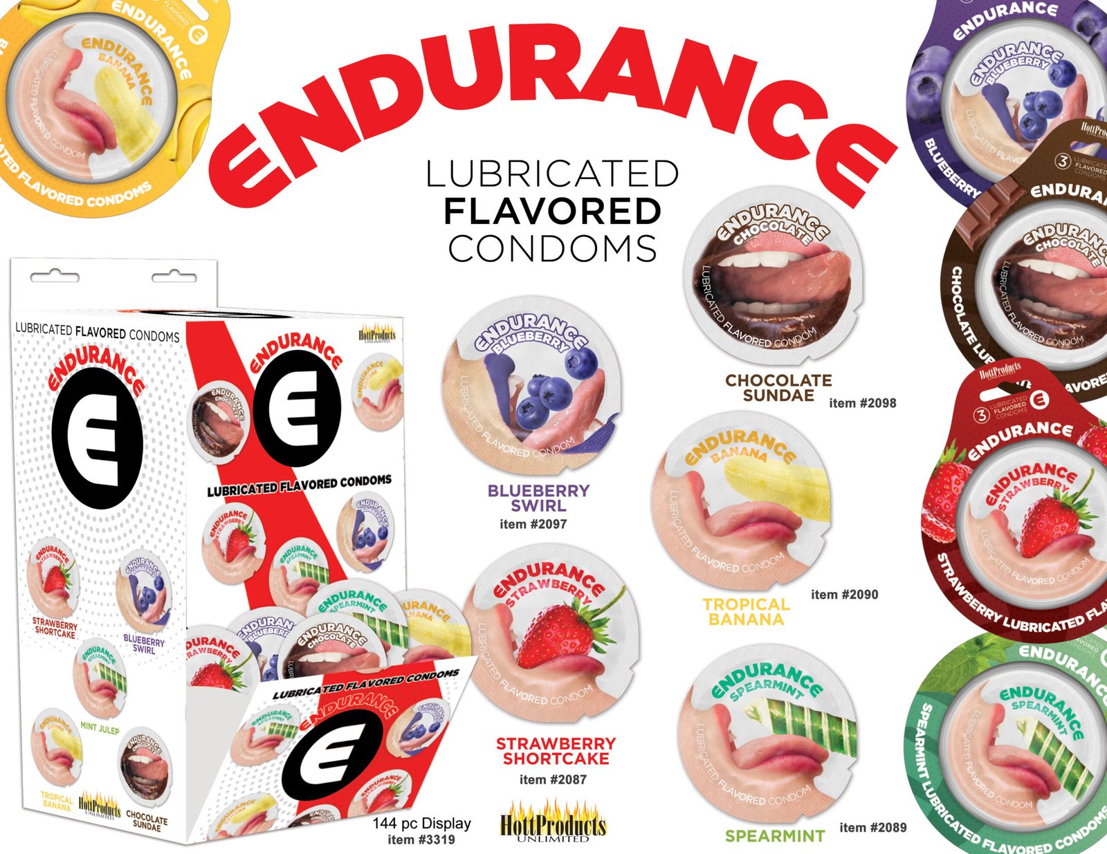 endurance-condoms-144-count-wall-mount-display-assorted-flavors Endurance Condoms - 144 Count Wall Mount Display - Assorted Flavors - Image 1