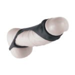 Enhancer Textured Cock Strap and Ball Stretcher - Black - Image 3
