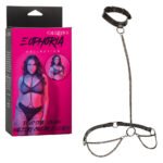 Euphoria Collection Plus Size Chain Halter/collar and Leash - Black - Image 4