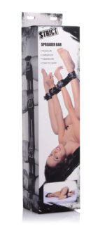 Spreader Bar with Adjustable Cushioned Cuffs – Black