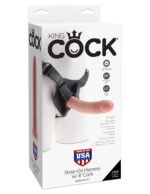 King Cock 8 Inch Strap-On Harness with Dildo – Flesh - Image 5