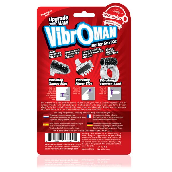 Screaming O Vibro Man - Each - Black