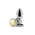 Rear Assets Silver Small Anal Plug – Yellow Gem - Image 3